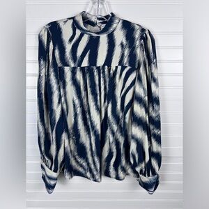 Maison d’Ameire Navy and White Zebra Print Women's Top
